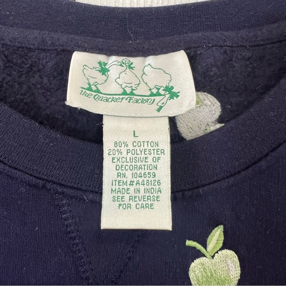 The Quacker Factory Apple Rhinestone Sweatshirt Womens Large Teacher School Fall - Picture 5 of 6